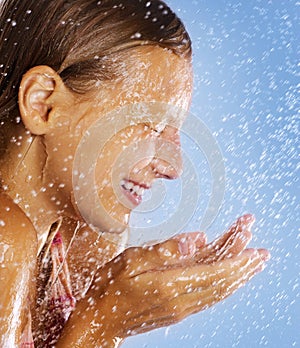 Girl Taking a Shower