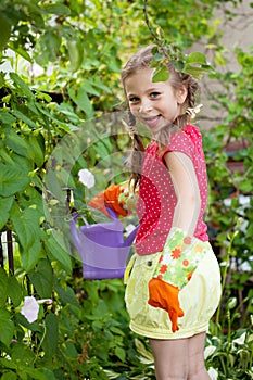 Girl taking on water