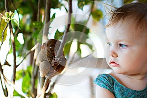 Girl and tarsier