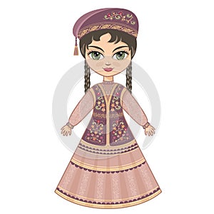 The girl in Tatar dress. Historical clothes. photo