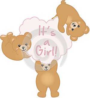 Girl Teddy Bear Baby Shower