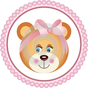 Girl Teddy Bear Sticker