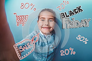 Girl teen Black Friday discount sale shopping