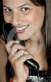 Girl with telephone receiver