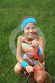 Girl with tennis racket