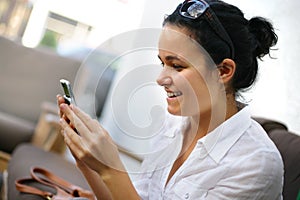 Girl texting sms
