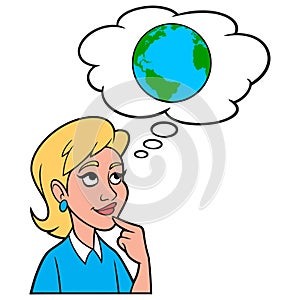 Girl thinking about Climate Change