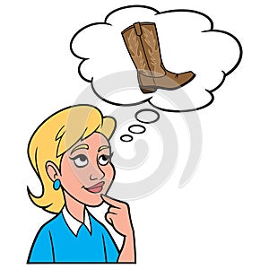 Girl thinking about Cowboy Boots