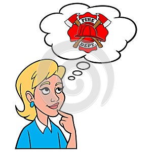 Girl thinking about Firefighting