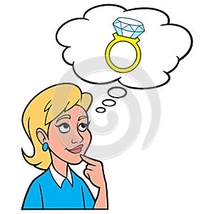 Girl thinking about a Wedding Ring
