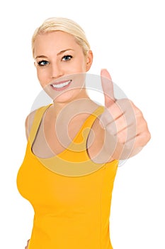 Girl with thumb up