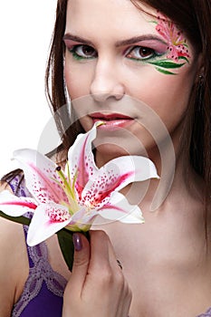 Girl with tiger lily