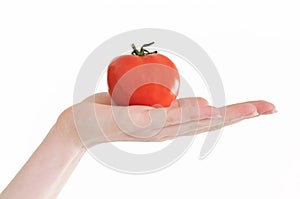 Girl with tomato