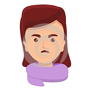 Girl tonsillitis icon cartoon vector. Bacterial infection