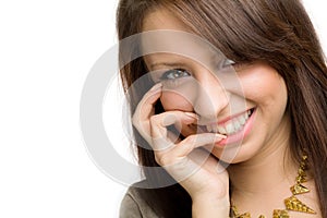 Girl with toothy smile photo