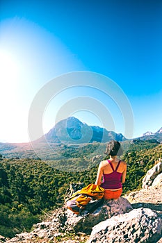 Girl at the top of the mountain