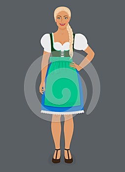 Girl in Traditional Bavarian folk costume dirndl
