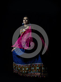 Girl in traditional chaniya choli for navratri