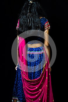 Girl in traditional chaniya choli for navratri