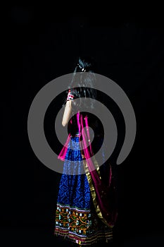 Girl in traditional chaniya choli for navratri