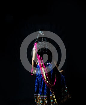 Girl in traditional chaniya choli for navratri