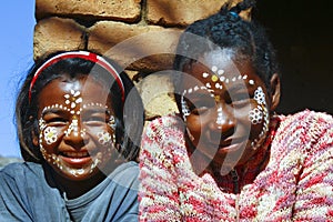 Girl with traditionally painted face