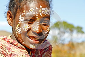 Girl with traditionally painted face