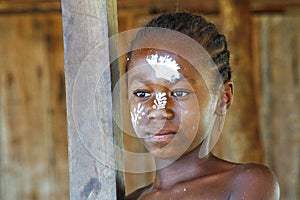 Girl with traditionally painted face