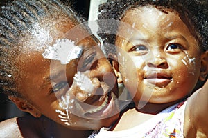 Girl with traditionally painted face