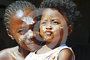 Girl with traditionally painted face