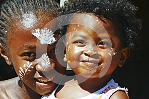 Girl with traditionally painted face