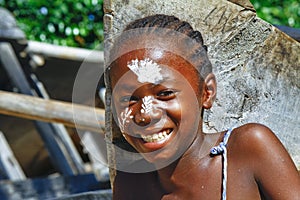 Girl with traditionally painted face