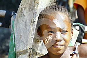 Girl with traditionally painted face