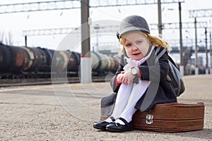 Girl at the train station