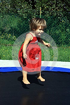 Girl on trampoline