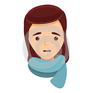 Girl treatment icon cartoon vector. Mouth infection
