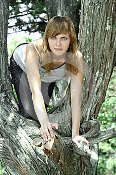 Girl on the tree