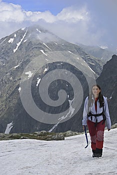 Girl trekking