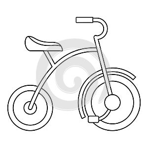 Girl tricycle icon, outline style