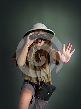 Girl in tropical uniform