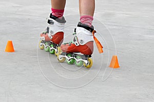 Girl turning while skating