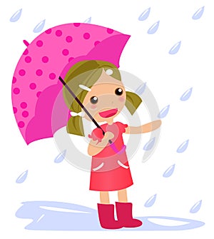 Girl with umbrella photo