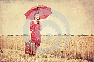 Girl with umbrella at outdoor