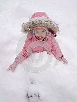 Girl under the snow