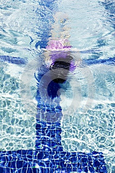 Girl Under Water On A Pool