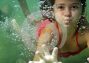 Girl underwater