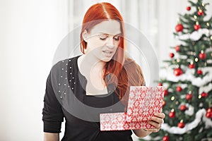 Girl is really unhappy with gift box for christmas