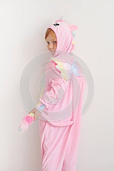The girl in the unicorn costume