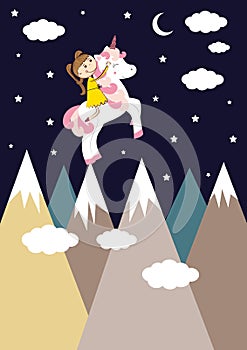 Girl and unicorn