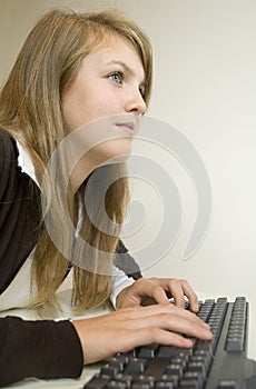 Girl using a computer